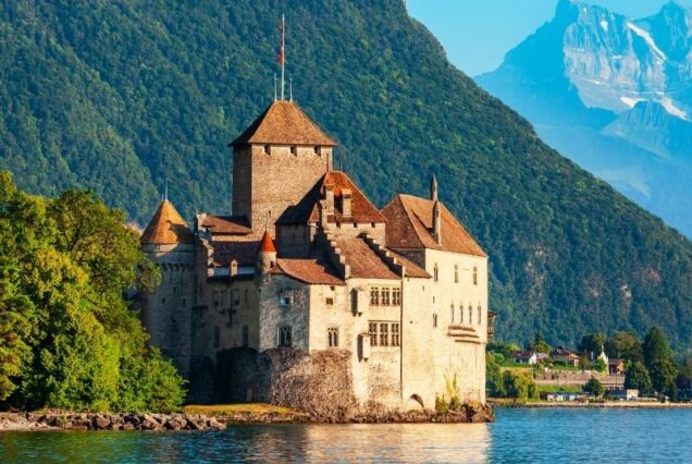 Chateau Chillon Castle in Switzerland